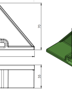 Retainer foot PP for support bar GFK W30